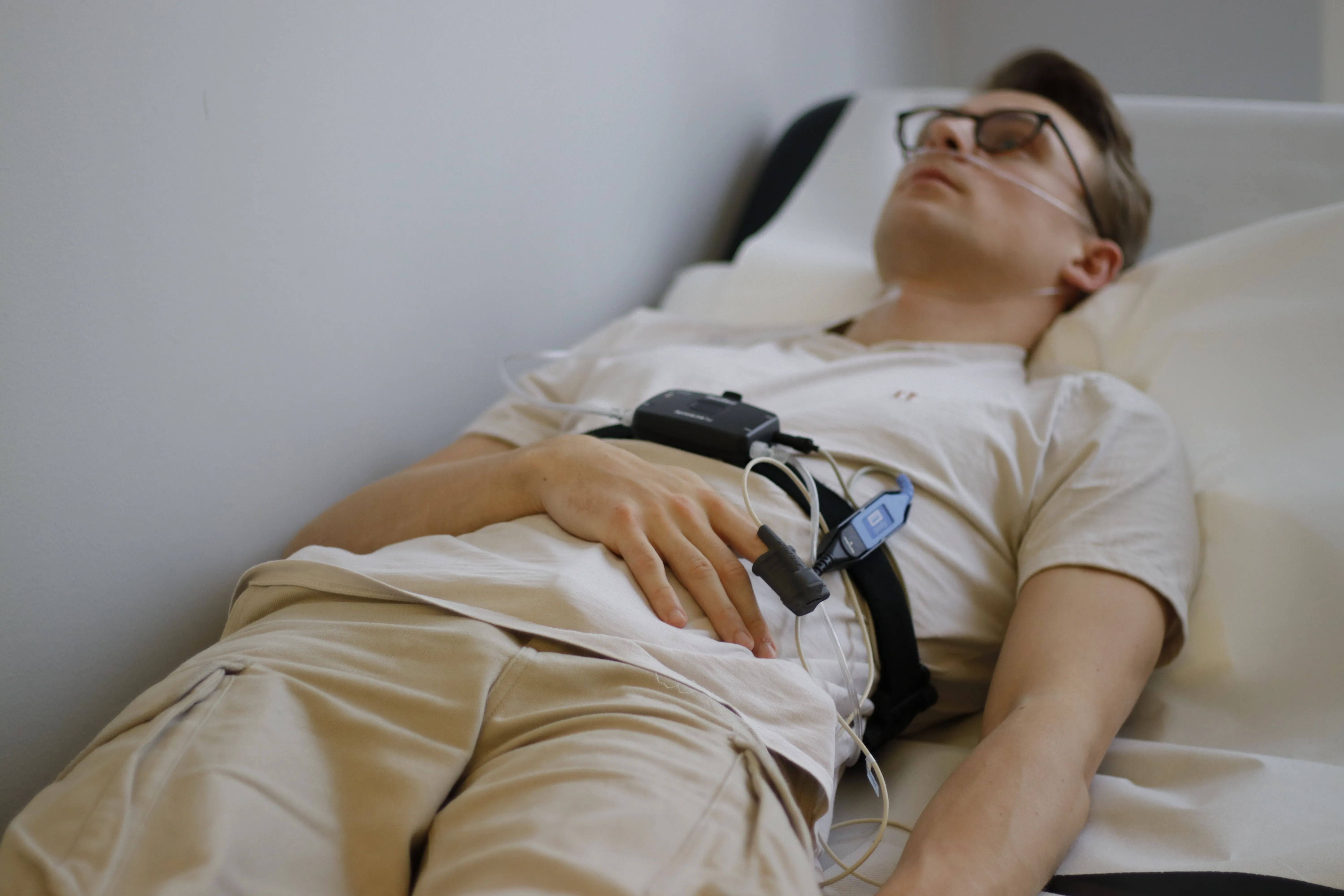 Patient med søvnapnø udstyr